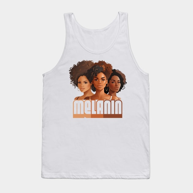 Melanin Beautiful Shades Afrocentric Tank Top by Merchweaver